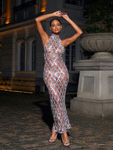 Liora Sequin Crystal Maxi Dress